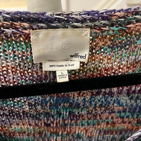 Aritzia - Wilfred - Le Fou Women’s L Masako Multicolor Crop Sweater - Picture 3 of 6